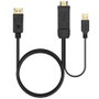 Aisens Cable Conversor Activo HDMI 2.0 a DisplayPort 1.2 con USB, 1.8m